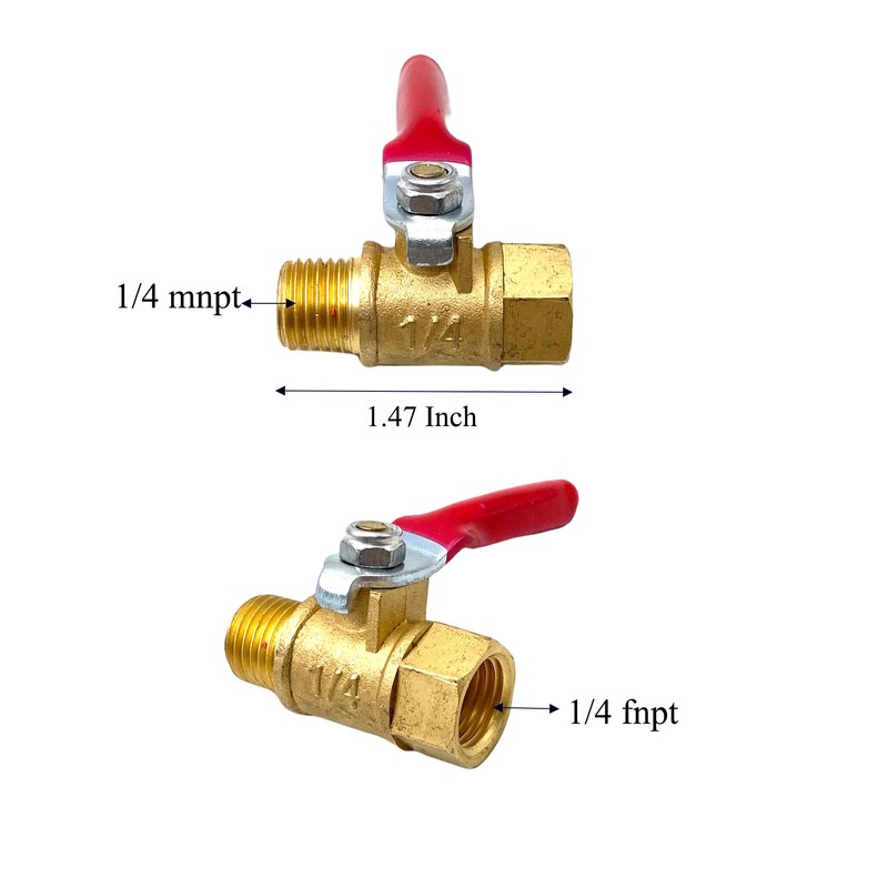 3 Pcs 1/4 Npt Brass Ball Valves,1/4 Inch Male to