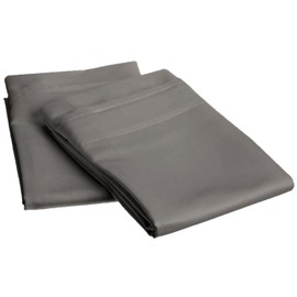 SUPERIOR 1000-Thread-Count 100% Long-Staple Combed Cotton Pillowcase Set Standard, Grey