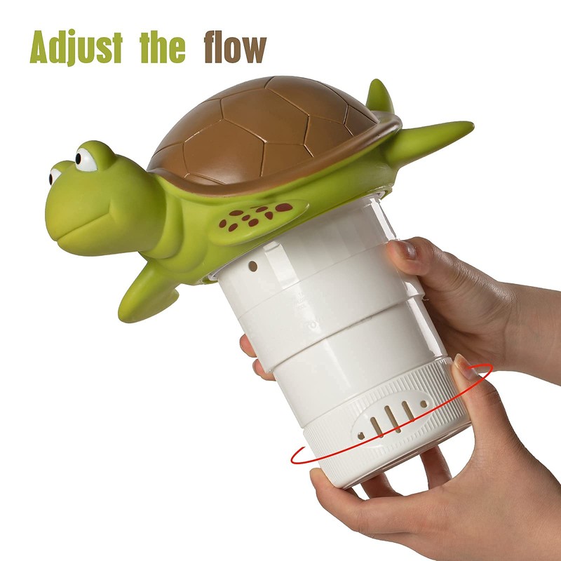 XY-WQ Chlorine Floater, Floating Pool Chlorine Dispenser (Turtle), Fits 1