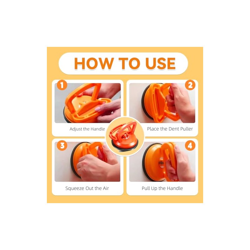 DEZEU 3-Pack Car Dent Puller Kit - Strong Suction for