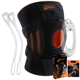 Hyperz - Rodillera Ortopedica de Compresión Ajustable con Almohadilla para Banda Rotuliana Rodillera Deportiva, para Meniscos, Doble Soporte Lateral, 