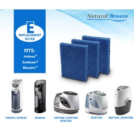 Natural-Breeze Reusable Humidifier Filters (3-Pack) - Replaces Wick Filters Honeywell HC26, Holmes E Replacement Filter HWF100-UC3 for humidifiers Holmes, Bionaire, Sunbeam