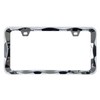 Sgooky 3D Curly Wave Pattern License Plate Holder Chrome License