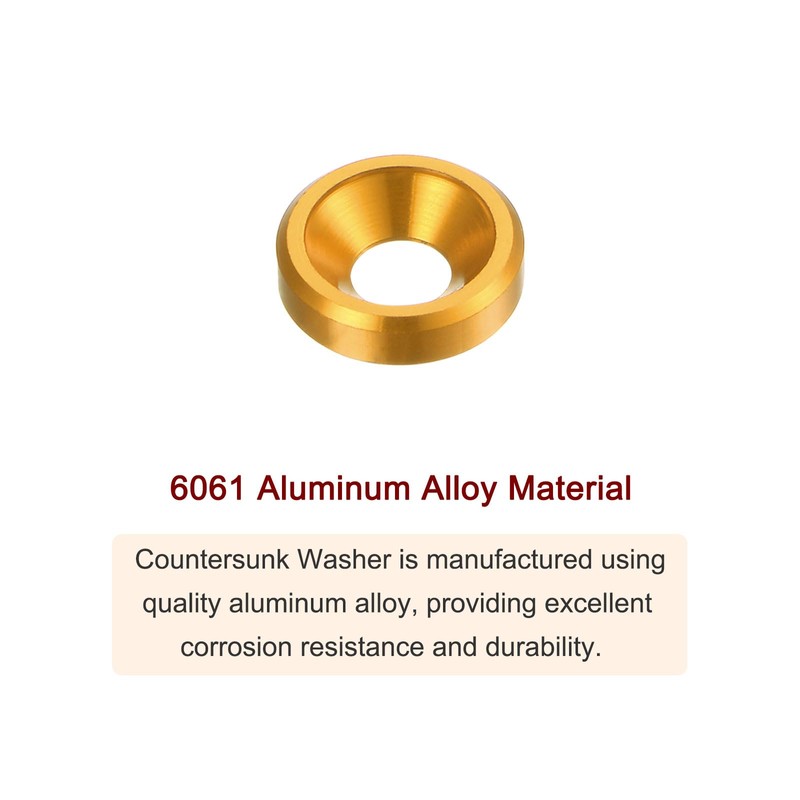 sourcing map 30pcs M3 Anodized Aluminum Alloy Countersunk Washers Screw