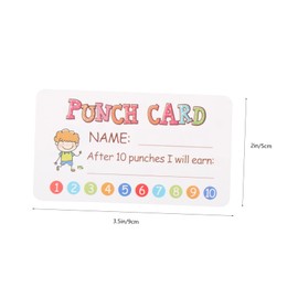 STOBOK Children's Punch Cards 50pcs Boys and Girls Stocking Stuffers Bright Adorable Name Cards Preschool Educational Toy