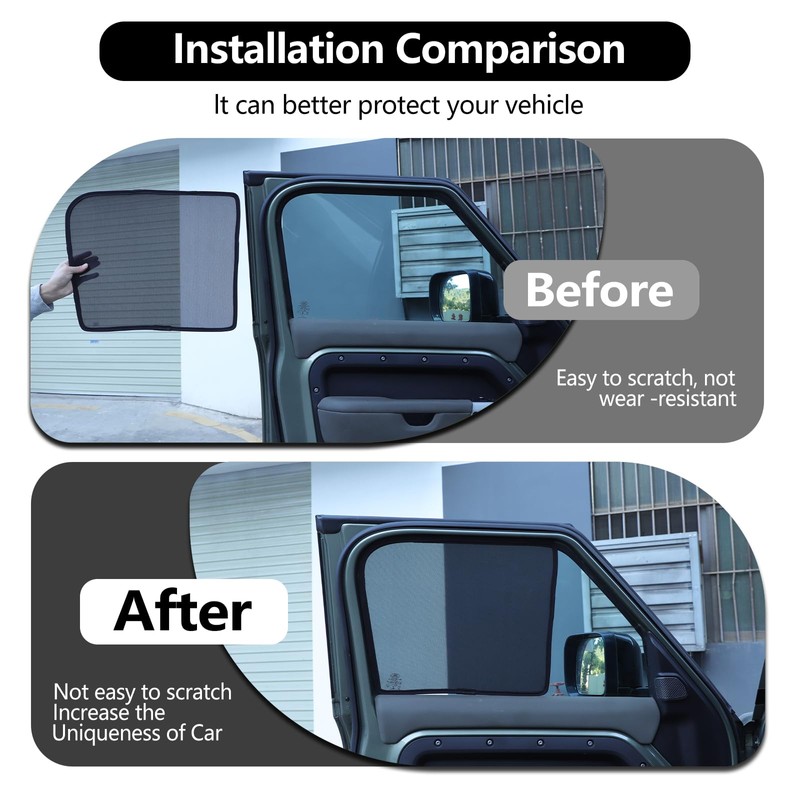 Car Window Shades Compatible with Land Rover Defender 110 2020-2025，Front