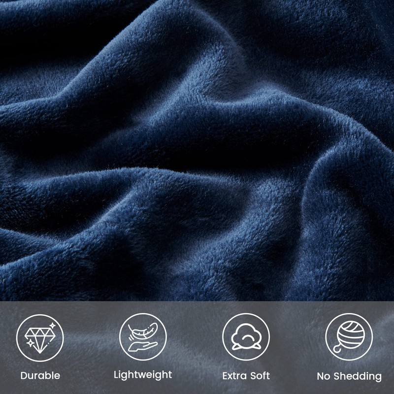 LINENOVA Fleece Throw Blanket for Couch, Sofa, Bed, Soft Lightweight