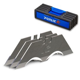 Poplock 20 Pieces Utility Knife Blades, Hook Blades For Utility Knife, Hook Utility Blade, Hooked Blade For Cardboard Cutter, Roofing Tools Utility Knives, Utility Knife Blades Refills, SK2 Steel