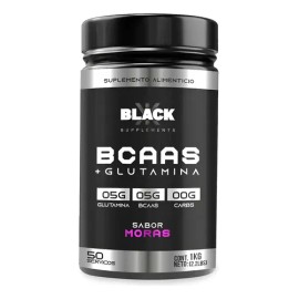 Black Supplements Aminoácidos Bcaas  Glutamina 1kg Moras                                                                                              
