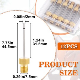 Winsyison 12pcs Ball Pump Needles, Stainless Steel Air Pump Inflation Devices Accessories, Air Inflator Needles Pins for Basketball Football Volleyball- Silver