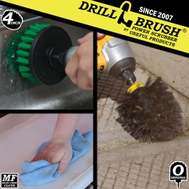 Tile and Grout Drill Brush Cordless Bathroom Power Scrubber Kit by Drillbrush