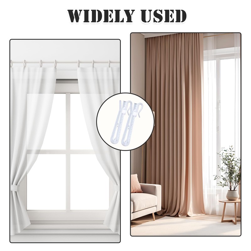 60 Pcs Adjustable Pinch Pleat Curtain Hooks - Plastic Drapery