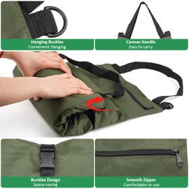 Tool Bag Small, Tool Bag Empty, Tool Roll with 5 Zip Pockets, Green Tool Roll Bag, Canvas Wrench Tool Bag for Electricians, Plumbers, Craftsmen
