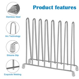 Reusable Storage Bags Rack, Drying Rack for Storage Bags, Stainless Stand for Reusable Storage Bags, File Organizer Desktop Storage Book Shelf (Silver)