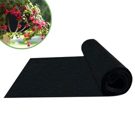 12x40 Inch Felt Planter Liner Roll Non Woven Fabric Plant Liner Roll Black Coco Liners Roll Alternative Easy to Cut for Garden Hanging Flower Basket Window Box