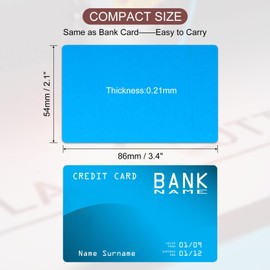 PATIKIL 200 Pack Metal Business Cards Blank, 0.21mm Thick 3.4x2.1 Inch Aluminum Laser Engrave Printable Name Card for Custom DIY, Blue