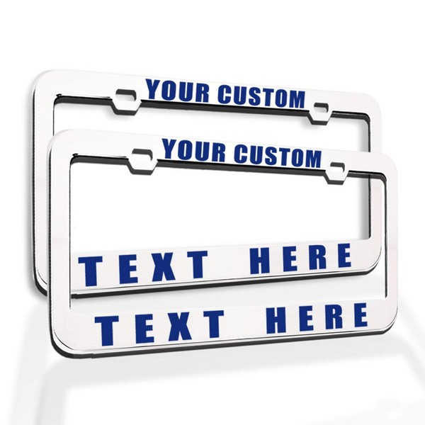 Custom License Plate Frame Custom Personalized Text Funny Metal Cute