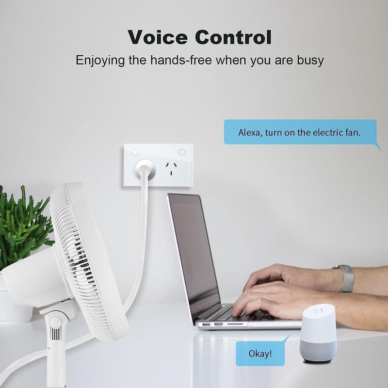 Zauzau Matter Smart Wall Socket, 118mm Wall Plug, 16A Plug