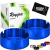 roygra Ashtray 2 Pack, Metal Ashtray - Blue, X-Large Size