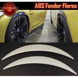 SteelCase Pair Of ABS Painted White 1" Diffuser Wide Fender Flares Extension Trim For Ford