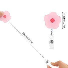 7 Pcs Flower Badge Reel,Retractable Badge Holder,ID Badge Holders Retractable Cute Clip Nursing Name Badge Reels Teacher Office School Hospital Badge Holder Retractable Clip