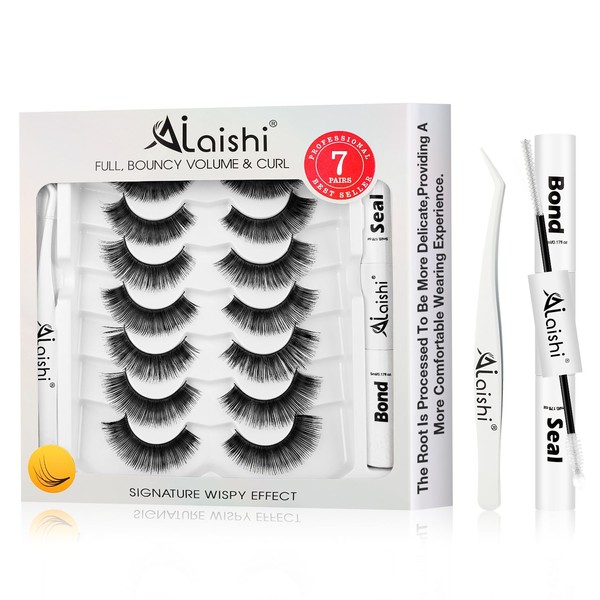 AILAISHI Fluffy False Eyelashes Kit With Bond, Seal and Tweezer,
