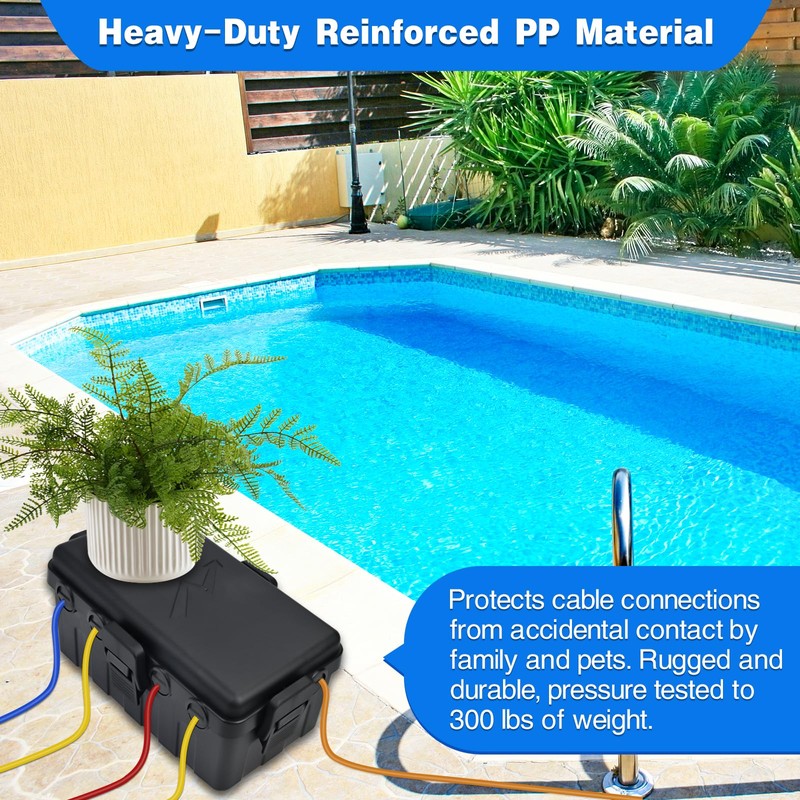 Hrensaw Medium Outdoor Electrical Box(10.6x5.5x4.5inch),IP54 Waterproof Extension Cord Cover w/6