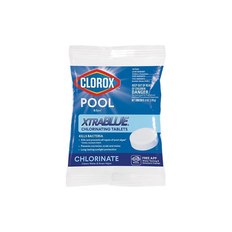 Clorox Pool&Spa 23000CLX XtraBlue 3" Long Lasting Chlorinating Tablet, White