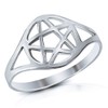 Mimi 925 Sterling Silver Wicca Pentacle Ring - Size 8