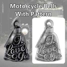 Motorcycle Bell for Biker Good Luck Riding Bells with Hanger Motorcycle Accessory or Keychain for Luck Rider Gift (I Fucking Love You, 1)