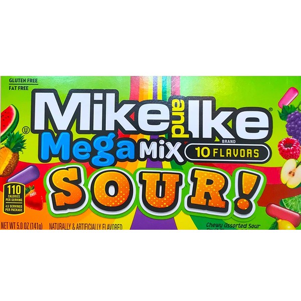 NEW Mike & Ike Mega Mix Sour Gluten Free/ Fat