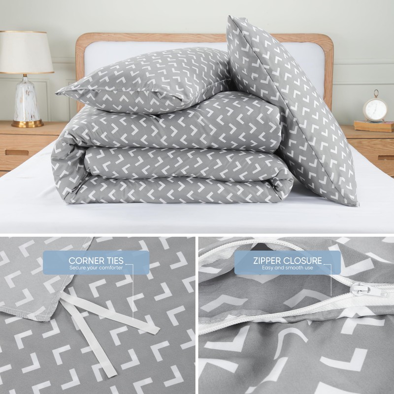 Utopia Bedding King Arrows White Print Duvet Cover Set -