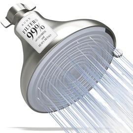 NUUD Filtered Shower Head - Removes Chlorine, Heavy Metals & Contaminants for Healthier Scalp Skin & Hair | Protects Colored Hair & Soothes Dry Skin - High Pressure Shower Head Filter - Brushed Nickel