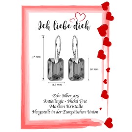 Rattle Clasp Fashion Jewellery 925 Silver Earrings for Women Brands Crystals Earrings Hanging Silver 925 Hanging Earrings Jewellery for Women Girls Ideal Gift, Silver, Crystal