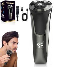 Snapbuy Electric Razor for Men, Snapbuy Electric Razor Pro, Ipx7 Waterproof Cordless Shaver with 90-Min Runtime, 4D Floating Head Rotary Shaver, Fast Charging (Black)