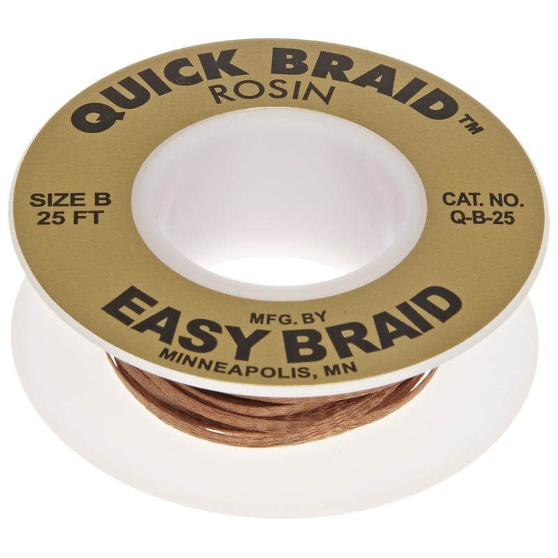 EasyBraid Q-B-25 Quick Braid Desoldering Wick, 0.05" Width, 25' Length