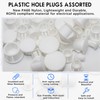 BOPOREAE 5/8 In/16 mm White Plastic Hole Plugs, Snap in