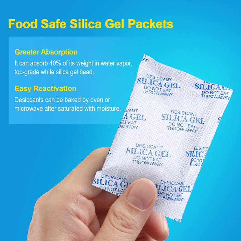 Silica Gel Packets – 50 Gram 25 Packs Moisture Absorbers,