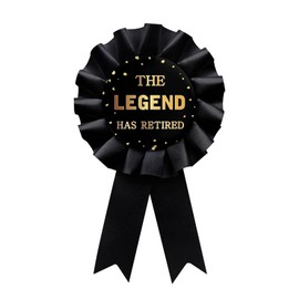 Black The Legend Has Retired Tinplate Badge Pin, Happy Retirement Man or Woman Award Ribbon, Great for Retirement Party Decorations Gift