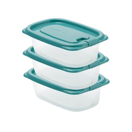 chenqi Rectangle Plastic Portion Box Sets with Lids Food Storage Containers Meal Prep containers with lids BPA-Free Airtight & Leakproof Lid Storage Container Safe Reusable 550ml 3 Count
