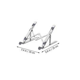 TEHAUX 1Pc Aluminum Alloy Laptop Stand with Level Height Portable Cooling Rack for Laptops Compatible with All Models Silver