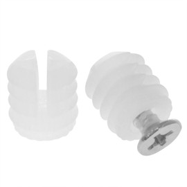 Xhziy Plastic Hinge Dowel Inserts with Screw Cabinet Hinge Screw M4x10 Hinge Dowel Insert M4x10 Tapping Screw 100PCS Each-100set