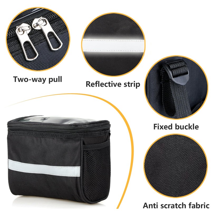 Vhtanop Handlebar Bag Bicycle 4.5 L, Bicycle Bag Handlebar, Bicycle