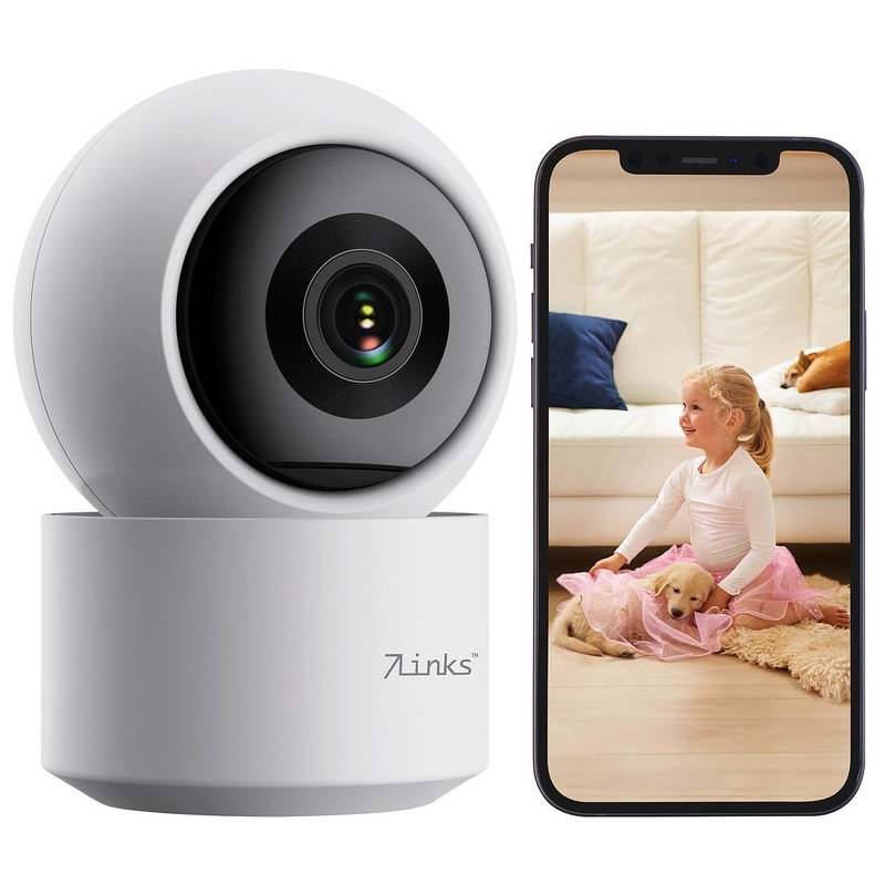 7links Indoor WiFi Camera: Set of 4 2K Pan-Tilt Surveillance