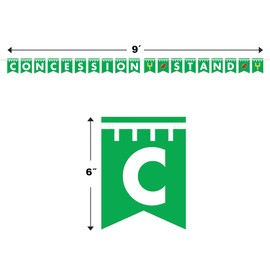 Beistle - Banner de concesión para decoración de fútbol, fiestas temáticas deportivas, fabricado en Estados Unidos desde 1900, verde/blanco/café