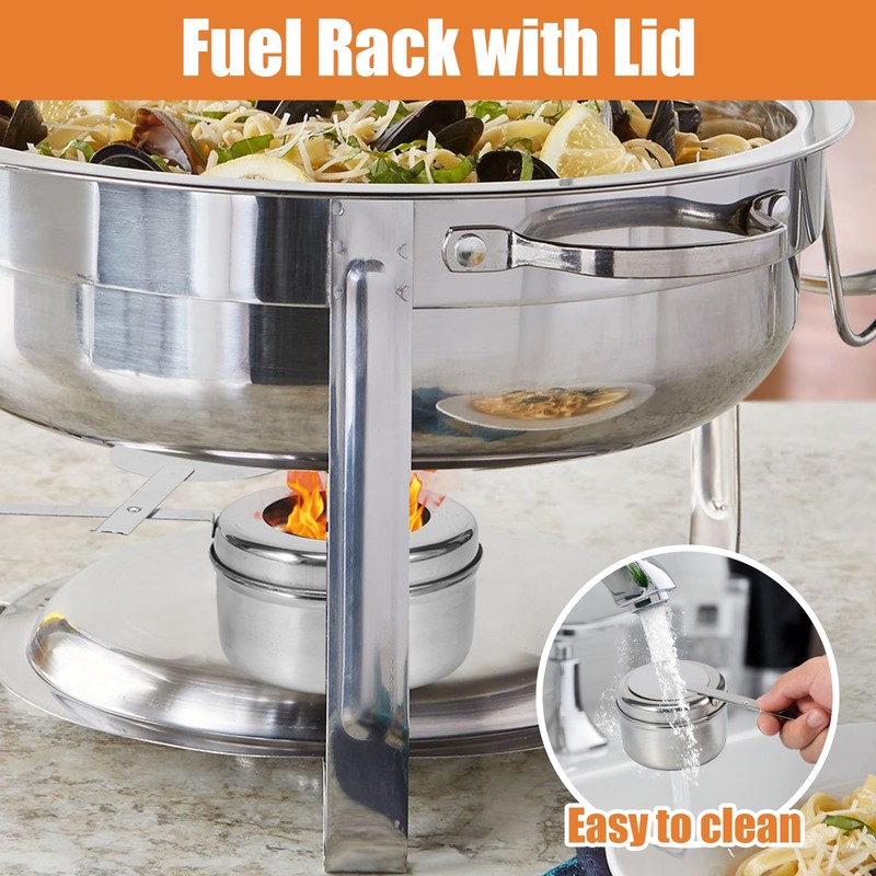6Pcs Stainless Steel Chafing Dish Fuel Cans, Chafing Fuel Holders