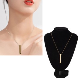 Mindful Breathing Necklace, Stainless Steel Reduces Stress Portable Anxiety Whistle Necklace, Stay Calm, Slow Down Your Breathing, Unisex, Meditation Tool (Gold)