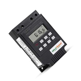 SUPERTOOL Programmable Digital Timer, TM616 Digital Electrical Timer Plug Socket with LCD Display for Lights, 24 Hours / 7 Days A Week Programmable (Black,220V)