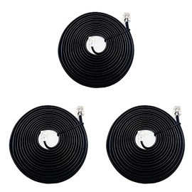 SINCODA 3 Pack 8ft Phone Telephone Extension Cord Cable Line Wire with Standard RJ12 6P6C Male to Male Plugs for Landline Telephone (3 Pack 8ft Phone Telephone Extension Cord)