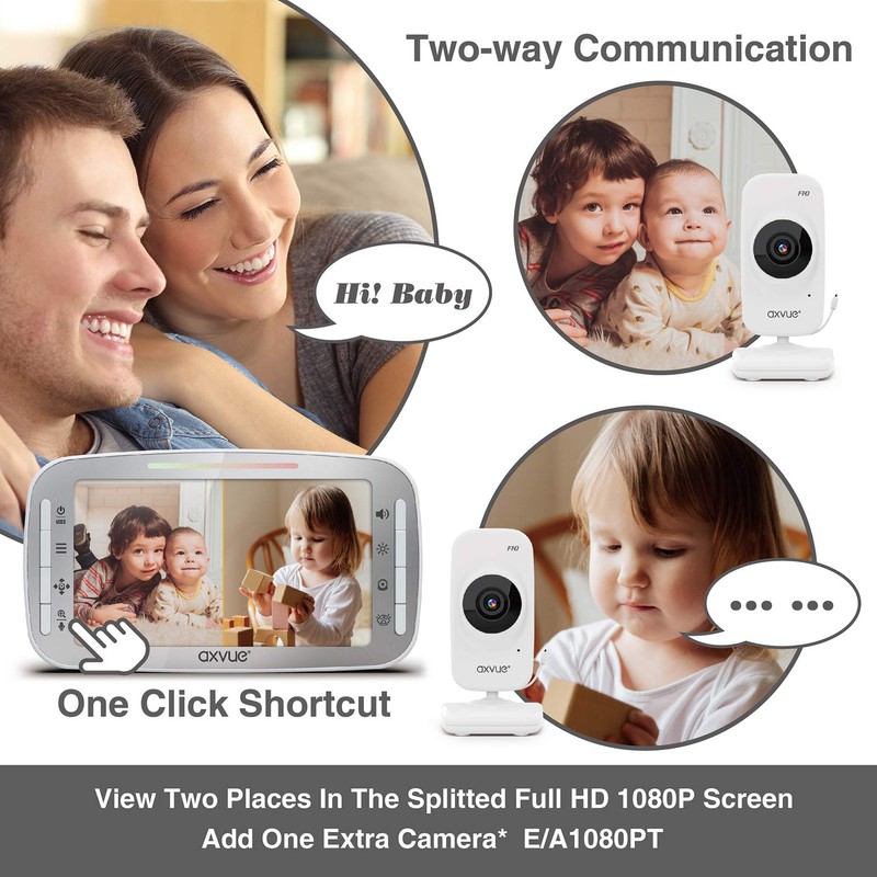 Video Baby Monitor,1080P Full HD Ultra clear image quality,5.5" IPS